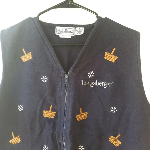 Vintage Belle Pointe Longaberger Womens Embroidered Sweater Vest Size XL Farm - Picture 3 of 8